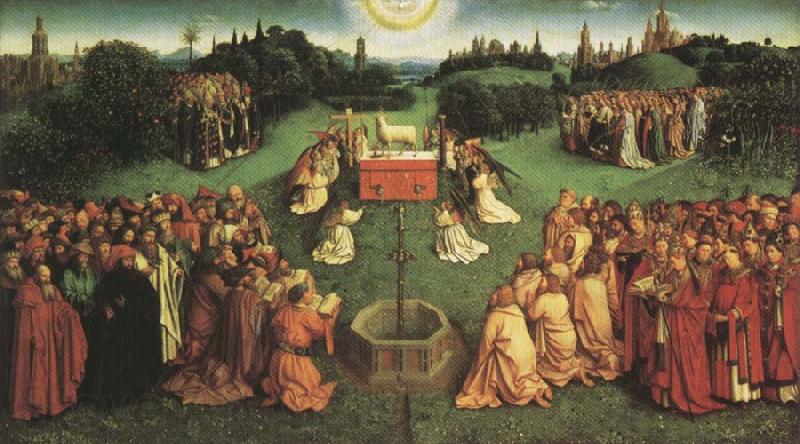 Jan Van Eyck Adoration fo the Mystic Lamb,from the Ghent Altarpiece Germany oil painting art